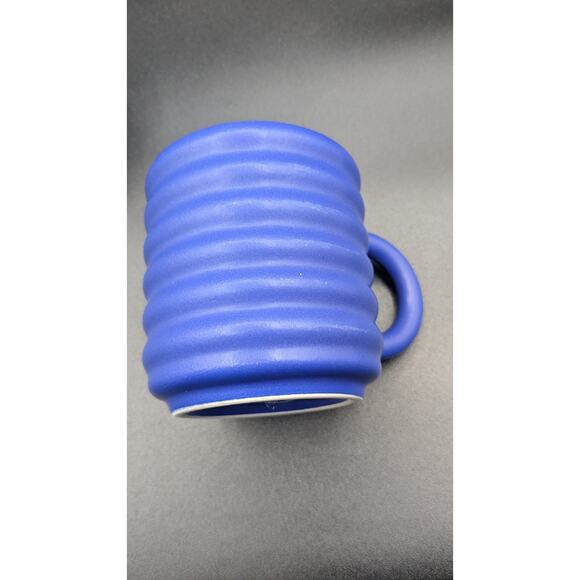 Set of 2 Ripple Mugs Bilge Nur Saltik Colbalt Blue Stoneware. 14 oz - Picture 5 of 5